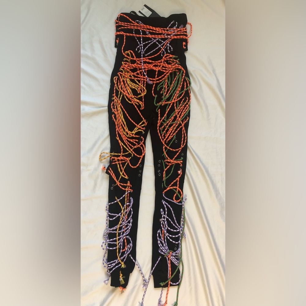 AKIRA NO STRINGS ATTACHED LACE UP JUMPSUIT SIZE: SMALL - Picture 2 of 8